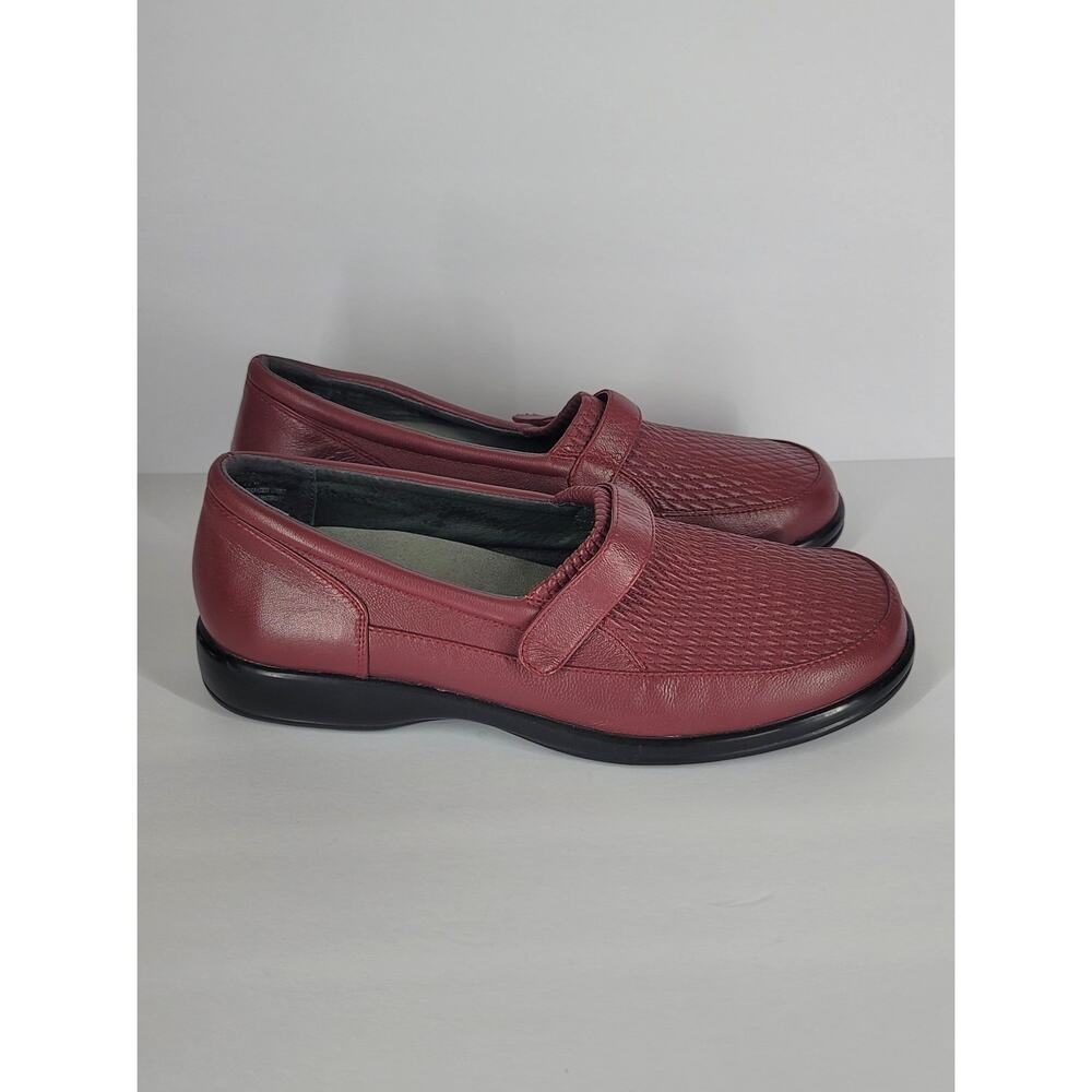 FootSmart Stretchables Stretchy Burgundy Comfort Leather Slip-Ons Women's Sz 11W - Picture 4 of 10